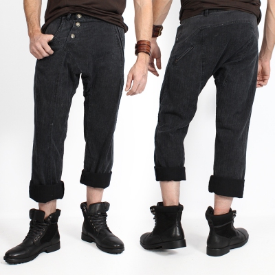 Pantalones  Core Herringbone , Negro descolorido