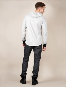 Camiseta manga larga con capucha  Aldaron , Gris claro jaspeado
