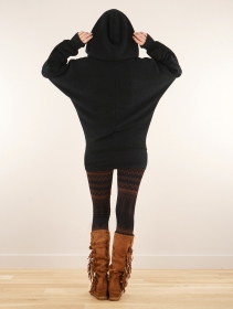 Suéter largo retráctil con capucha  Helixx , Negro