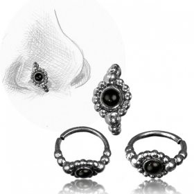 \'\'Zeya Pali\'\' silver nose ring