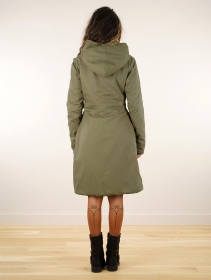 Abrigo largo con capucha \ Ase\ , Verde oliva