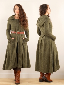 Abrigo largo con capucha \ Enchantress\ , Verde oliva