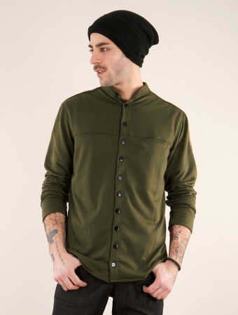 Camisa de manga larga \ Herendil\ , Verde oliva