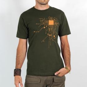 Camiseta \ Electrosystem\ , Verde oliva