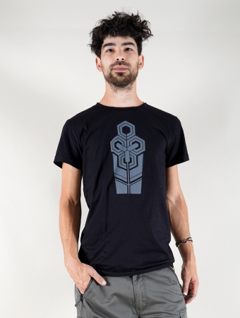 Camiseta \ Futurist Tierra\ , Negro