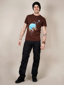 Camiseta \"Planet\", Marrón