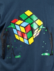 Camiseta \ Rubik\'s cube graffiti\ , Azul oscuro