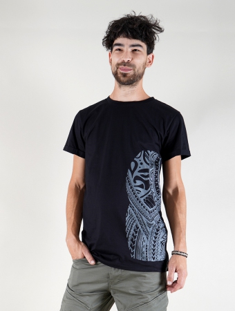 Camiseta \ Tierra Maori\ , Negro
