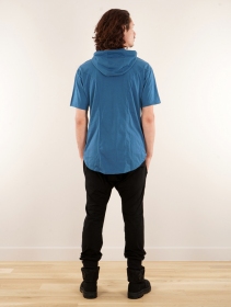 Camiseta con capucha \ Aldaron\ , Azul petróleo