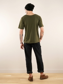 Camiseta con cuello mao \ Legolas\ , Verde oliva