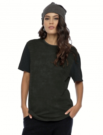 Camiseta de manga corta unisex \ Volcanic\ , Verde oliva