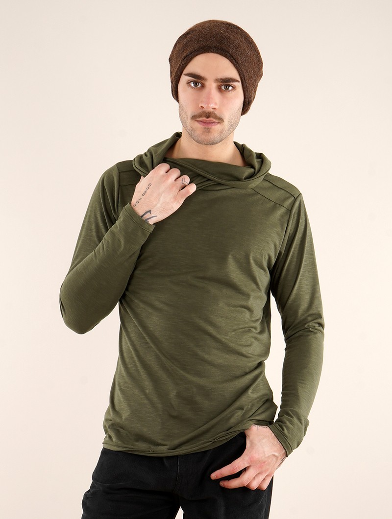 Camiseta de manga larga \ Moëkko\ , Verde oliva