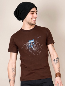 Camiseta de mangas cortas estampada \ \'Jellyfish\ , Marrón