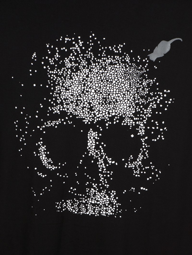 Camiseta de mangas cortas estampada \ Dots skull\ , Negro