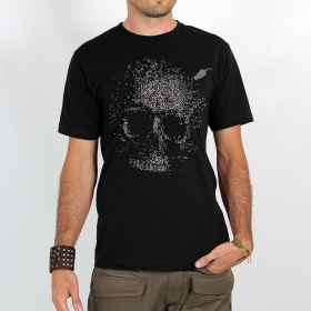 Camiseta de mangas cortas estampada \ Dots skull\ , Negro