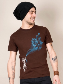 Camiseta de mangas cortas estampada \ Flying medusa\ , Marrón