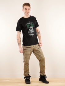 Camiseta de mangas cortas estampada \ Matrix gorilla\ , Negro
