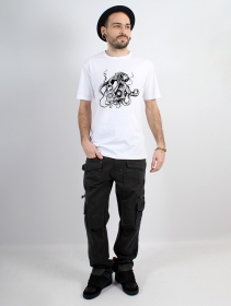 Camiseta de mangas cortas estampada \ Octopus k7\ , Blanco