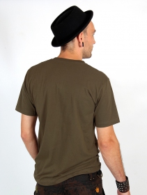 Camiseta de mangas cortas estampada \ Strange hat\ , Verde oliva claro