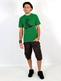 Camiseta de mangas cortas estampada \ Tree crow\ , Verde