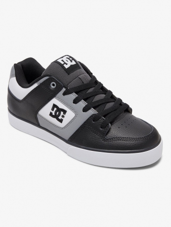 DC Shoes Pure, Cuero blanco, gris y negro