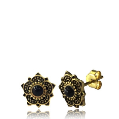 \\\ Enakshi Onyx\\\  Brass earrings