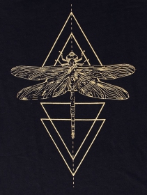 \"Geometric Dragonfly\" tank top, Black and gold