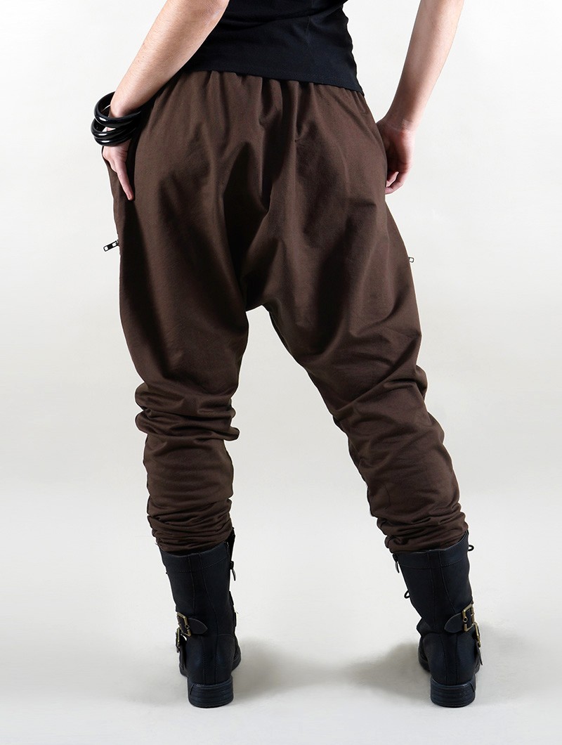 Joggers tipo sarouel unisex \ Cheops\ , Marrón oscuro