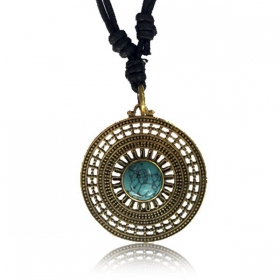 \\\ Mandala Turquoise\\\  brass necklace