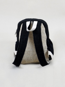 Mini mochila \"Sunsari\", Cáñamo y algodón negro