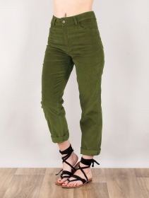 Pantalones de terciopelo \ Ottarah\ , Verde oliva