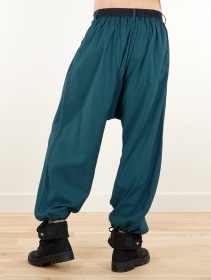Pantalones sarouel unisex \ Niharika\ , Azul petróleo