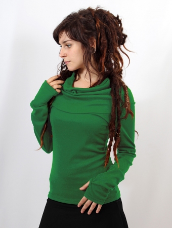 Sudadera con capucha, ligera y suave \ Hatlami\ , Verde esmeralda