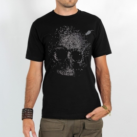 T-shirt \"dots skull\", black