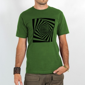 T-shirt \"psyche spiral\", green
