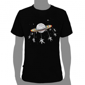 T-shirt \ saturn astronaut carousel\ , black
