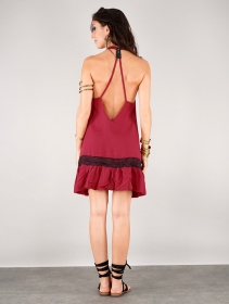 Vestido corto espalda desnuda \ Maya\ , Rojo oscuro