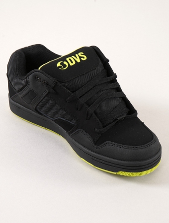 Zapatillas de skate DVS Enduro 125, Cuero negro y detalles en amarillo
