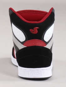 Zapatillas de skate DVS Honcho, Cuero negro, blanco y rojo