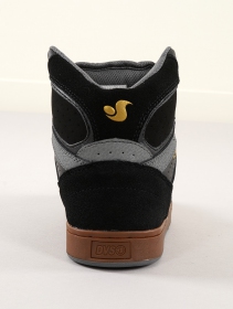 Zapatillas de skate DVS Honcho, Cuero negro, gris y oro