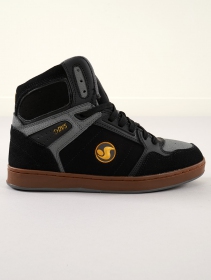 Zapatillas de skate DVS Honcho, Cuero negro, gris y oro