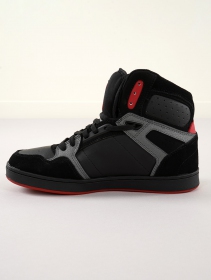 Zapatillas de skate DVS Honcho, Cuero negro, gris y rojo