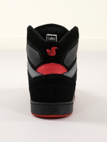 Zapatillas de skate DVS Honcho, Cuero negro, gris y rojo